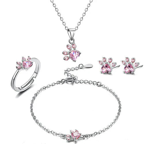 AMANDA  | CONJUNTO DE JOYAS 4 PIEZAS CON HEBILLA Y CORAZÓN DE CIRCONIA