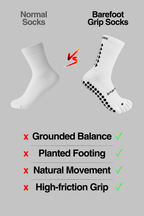 VAULT PRICE - BAREFOOT GRIP SOCKS 3.0 MidCalf Length - White