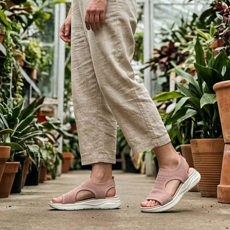 VERA | SANDALIAS PLANAS TRANSPIRABLES CON PUNTERA ABIERTA PARA MUJER - VERANO