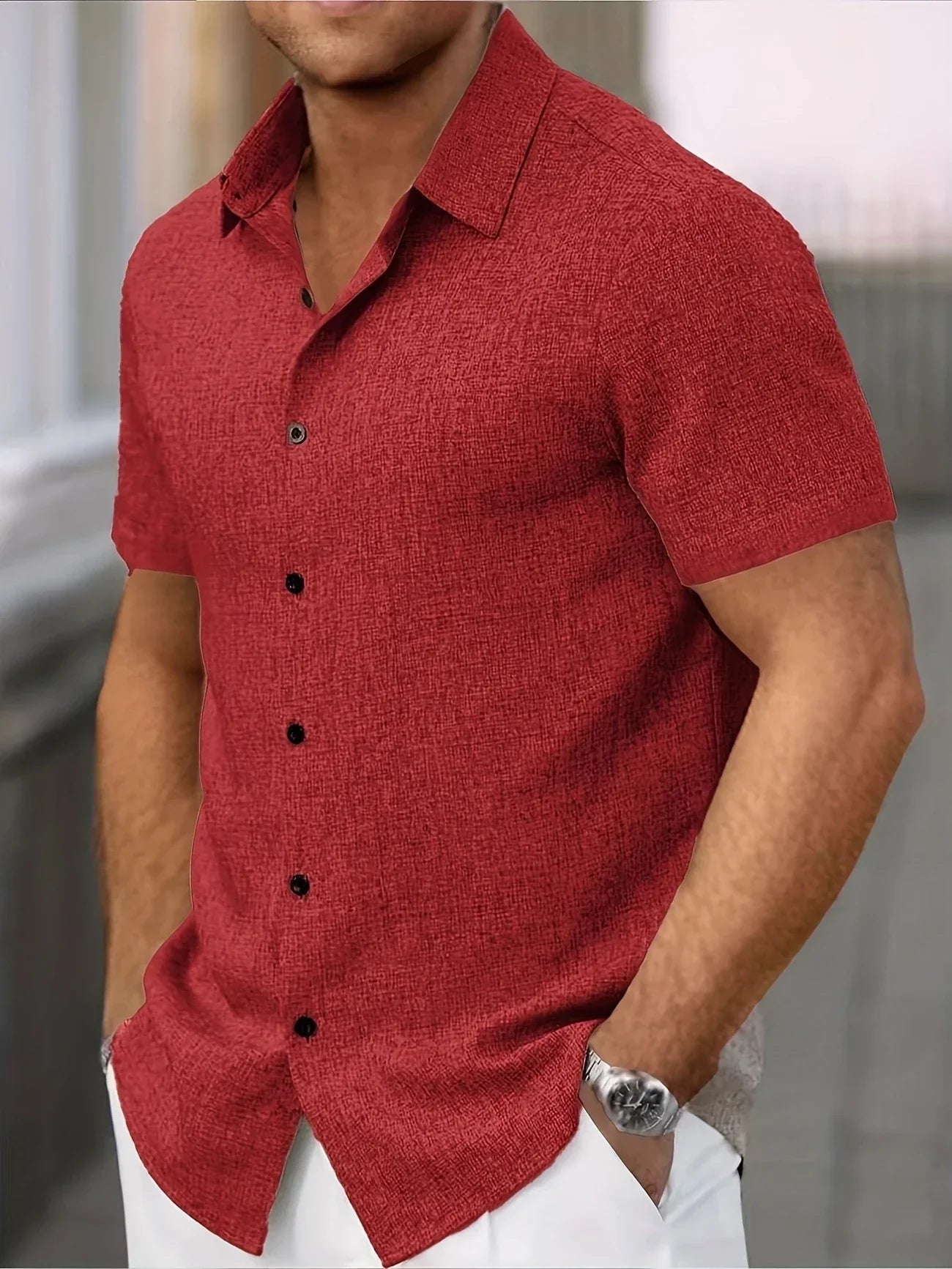 Cazel | Chemise légère à manches courtes en mélange de lin