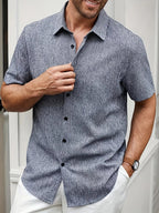 Cazel | Chemise légère à manches courtes en mélange de lin