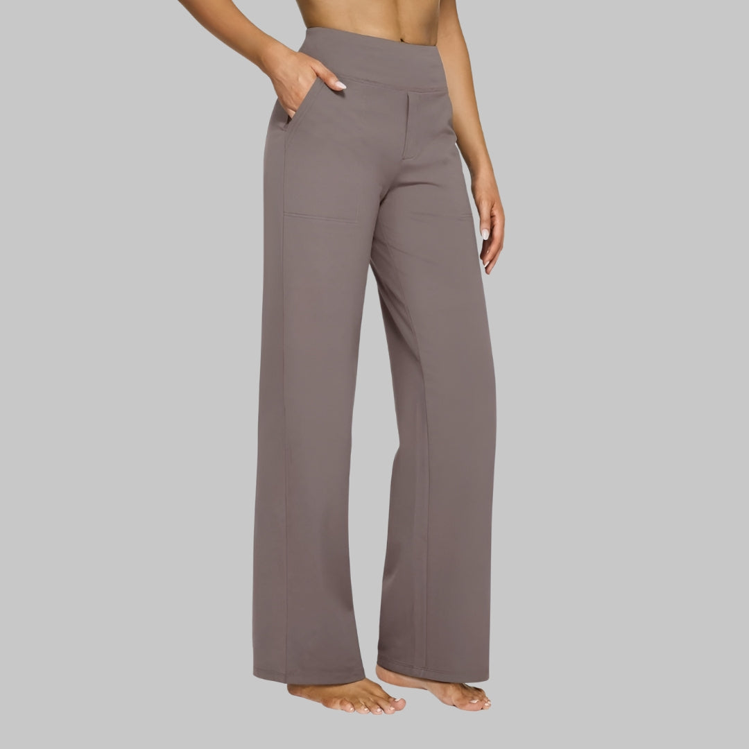 PILAR pantalón extensible, vista frontal — Color: Gris Pardo