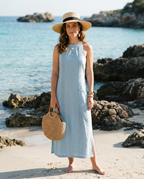 GRETA | VESTIDO LINO BLANCO