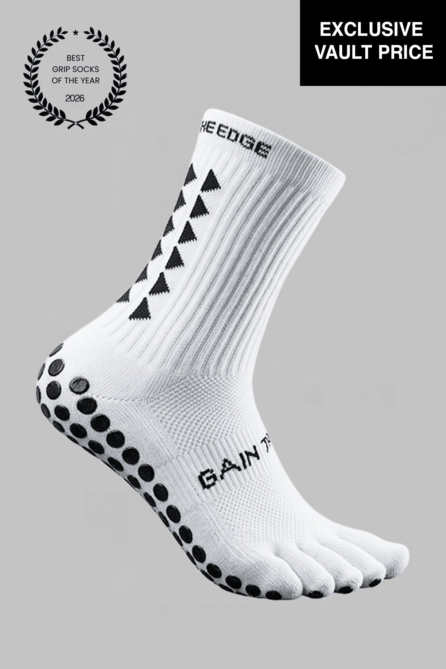 VAULT PRICE - BAREFOOT GRIP SOCKS 3.0 MidCalf Length - White