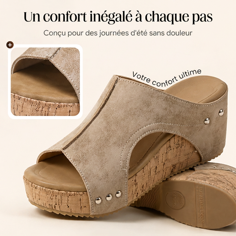 Pamela |Sandalias Compensadas con Soporte Ortopédico – Comodidad Absoluta para tus Pies