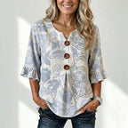 Irene | Blusa Vintage Con Estampado Floral