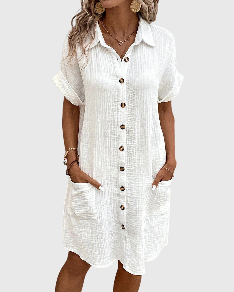JACINTA | VESTIDO LINO — Color: Blanco