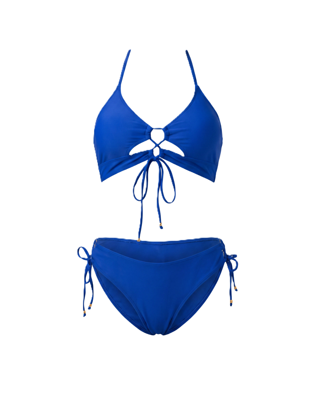 Linda | Conjunto de bikini para mujer, traje de baño de dos piezas 2026 con tiras recortadas y curvas