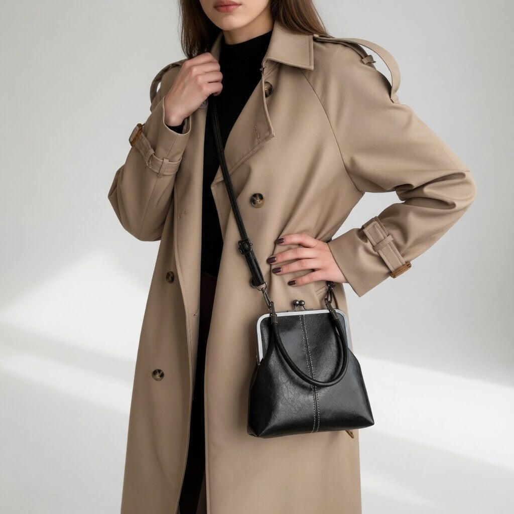 Roxen | Bolso Retro con Cierre Clip Elegancia