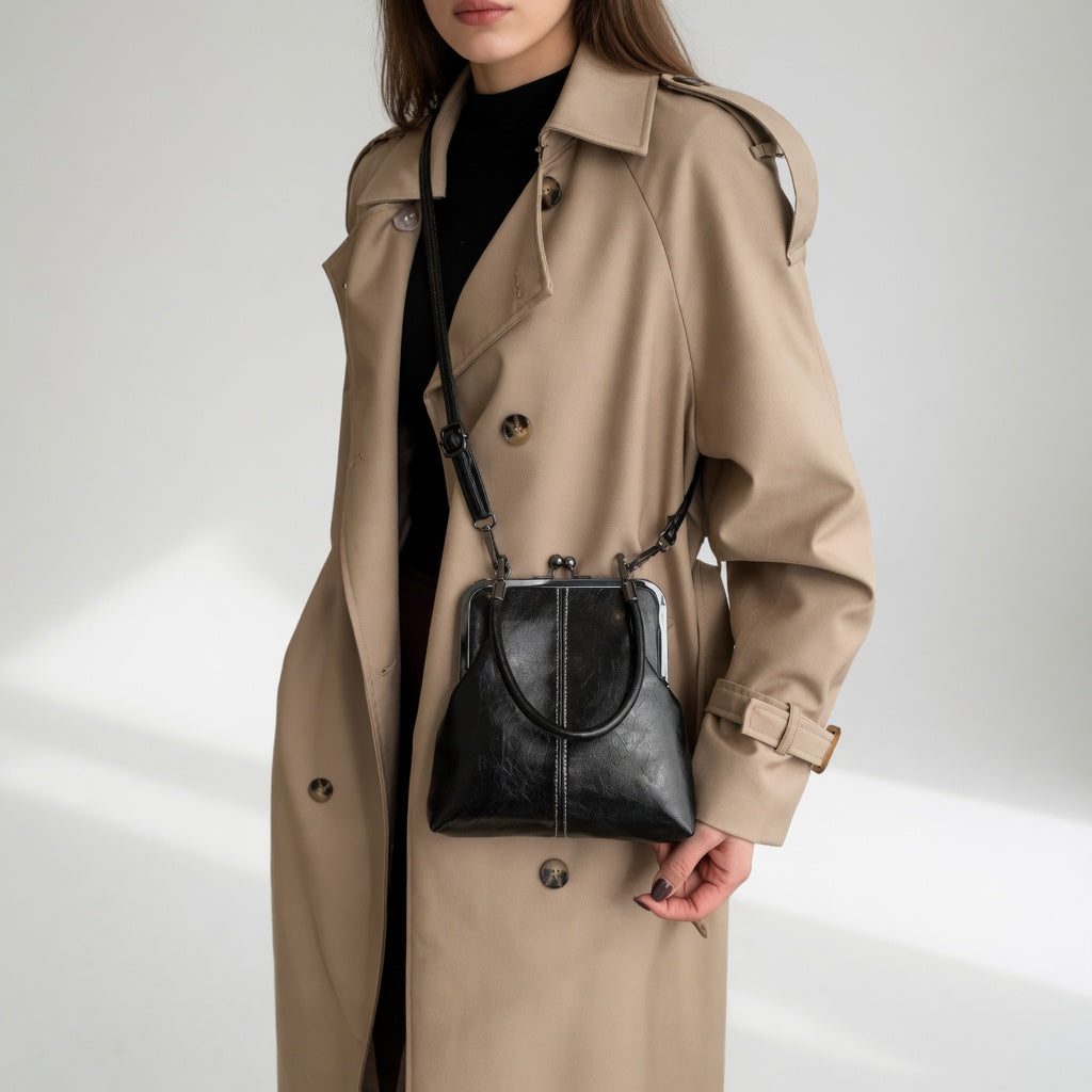 Roxen | Bolso Retro con Cierre Clip Elegancia