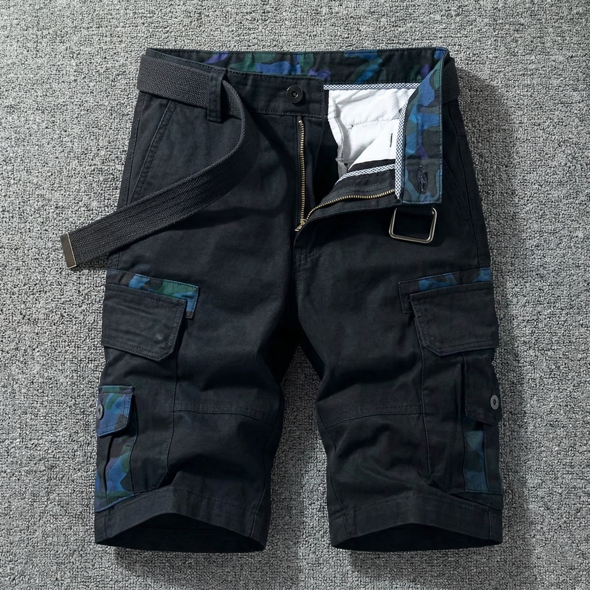 César | Pantalones Cortos Cargo Con Cinturón