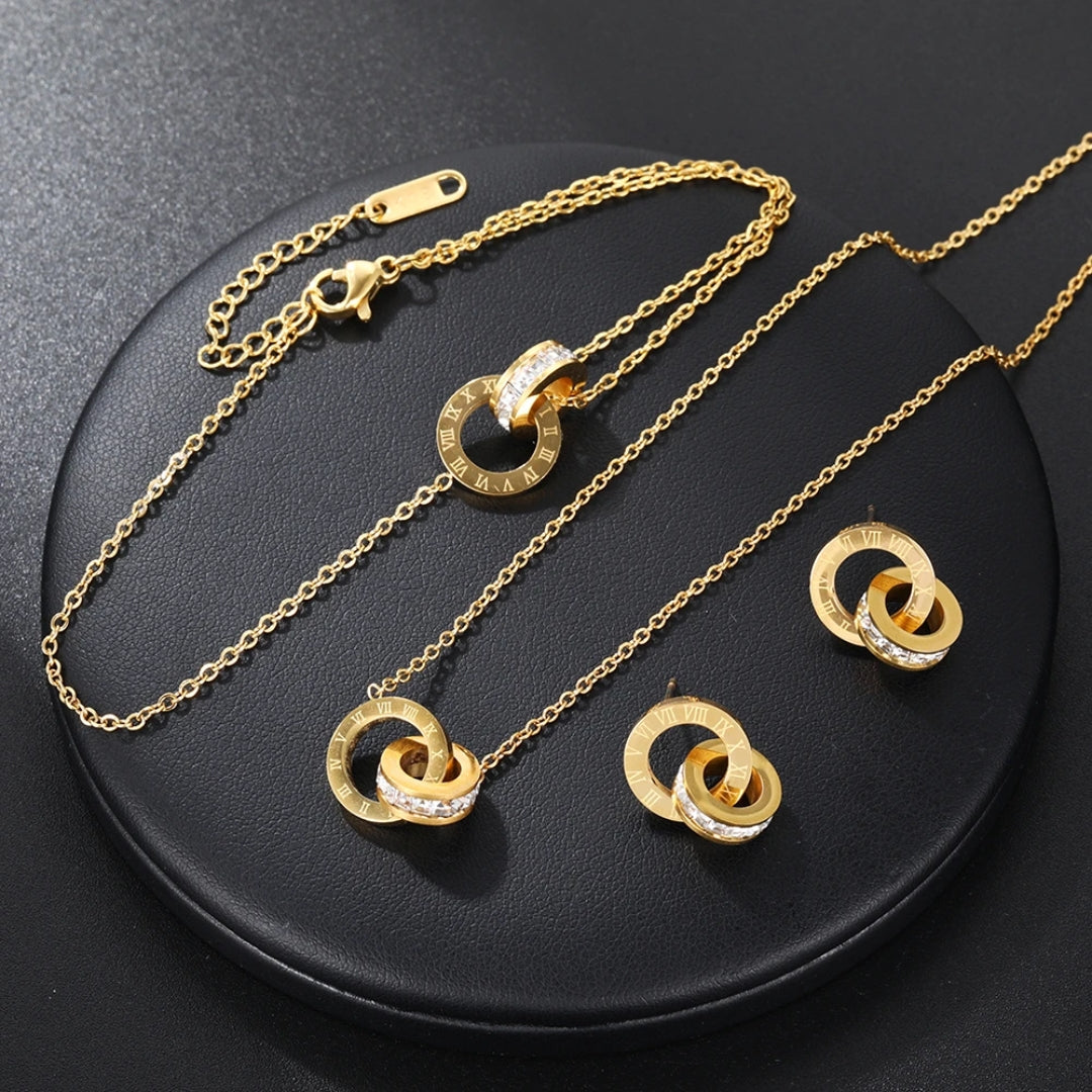 Roman | Conjunto de Collar y Aros Estilo Romano