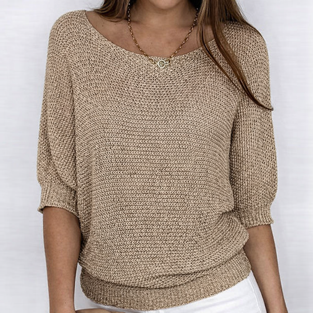 LIGIA | JERSEY DE PUNTO TRENZADO — Color: Beige
