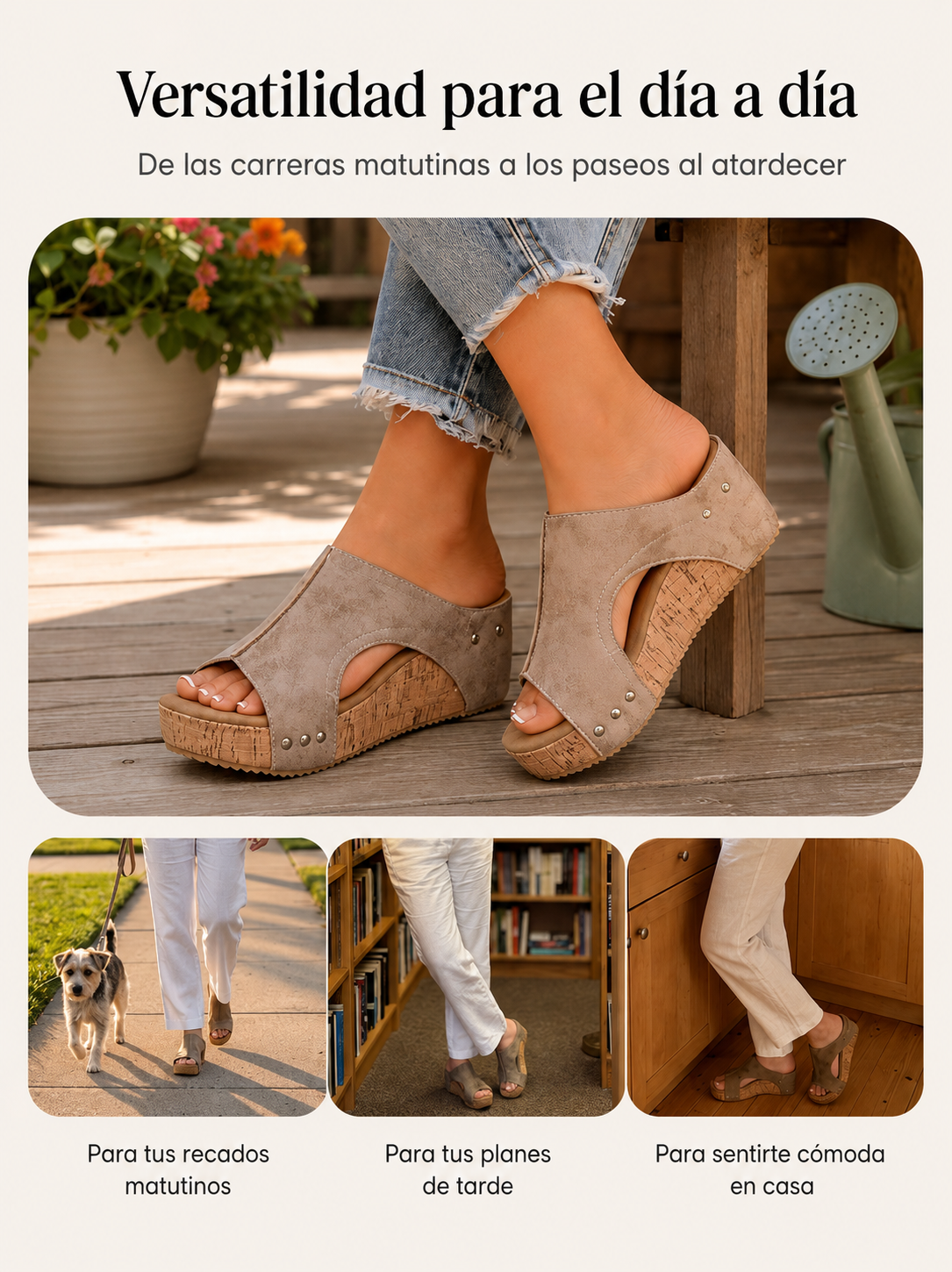 Pamela |Sandalias Compensadas con Soporte Ortopédico – Comodidad Absoluta para tus Pies
