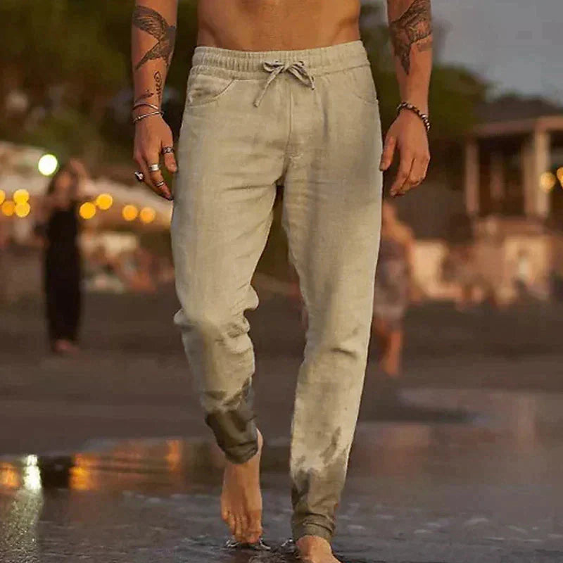 LAURENT MONACO | PANTALONS DE PLAGE EN LIN POUR HOMMES