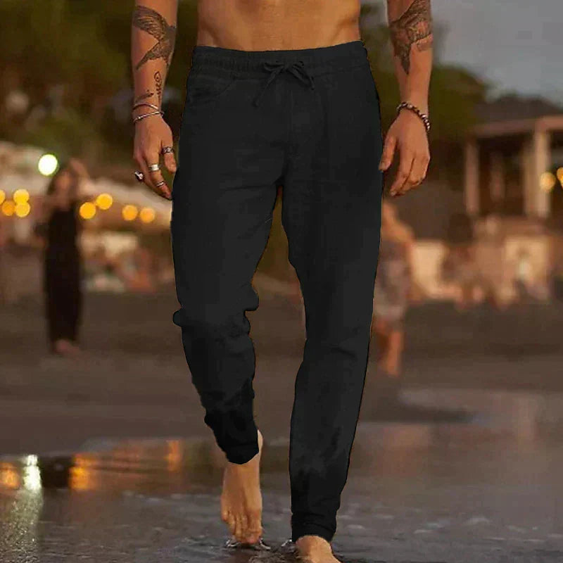 LAURENT MONACO | PANTALONS DE PLAGE EN LIN POUR HOMMES