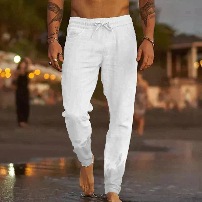LAURENT MONACO | PANTALONS DE PLAGE EN LIN POUR HOMMES