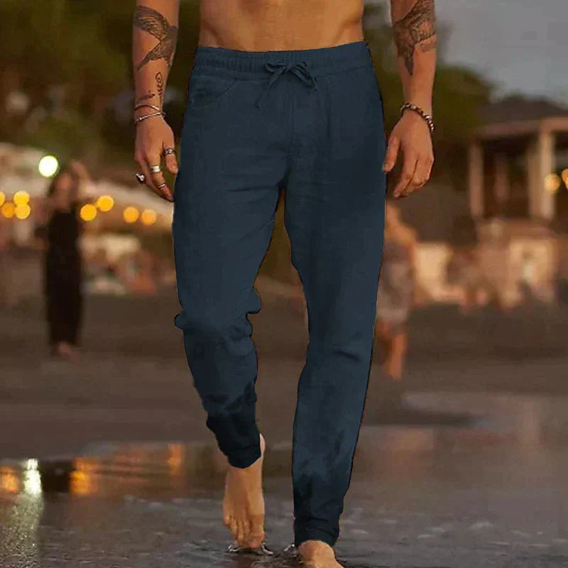 LAURENT MONACO | PANTALONS DE PLAGE EN LIN POUR HOMMES