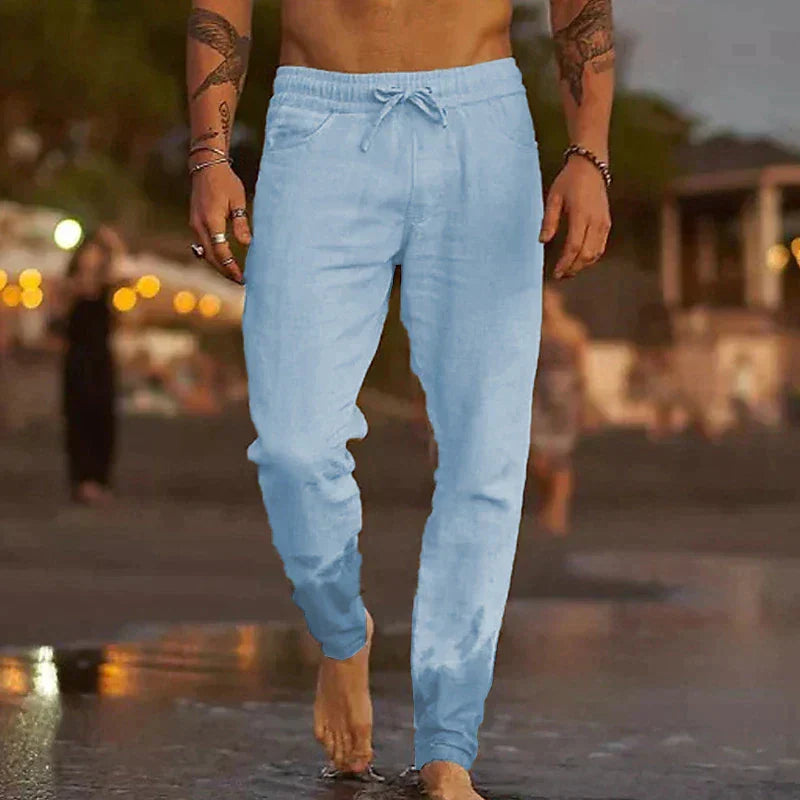 LAURENT MONACO | PANTALONS DE PLAGE EN LIN POUR HOMMES