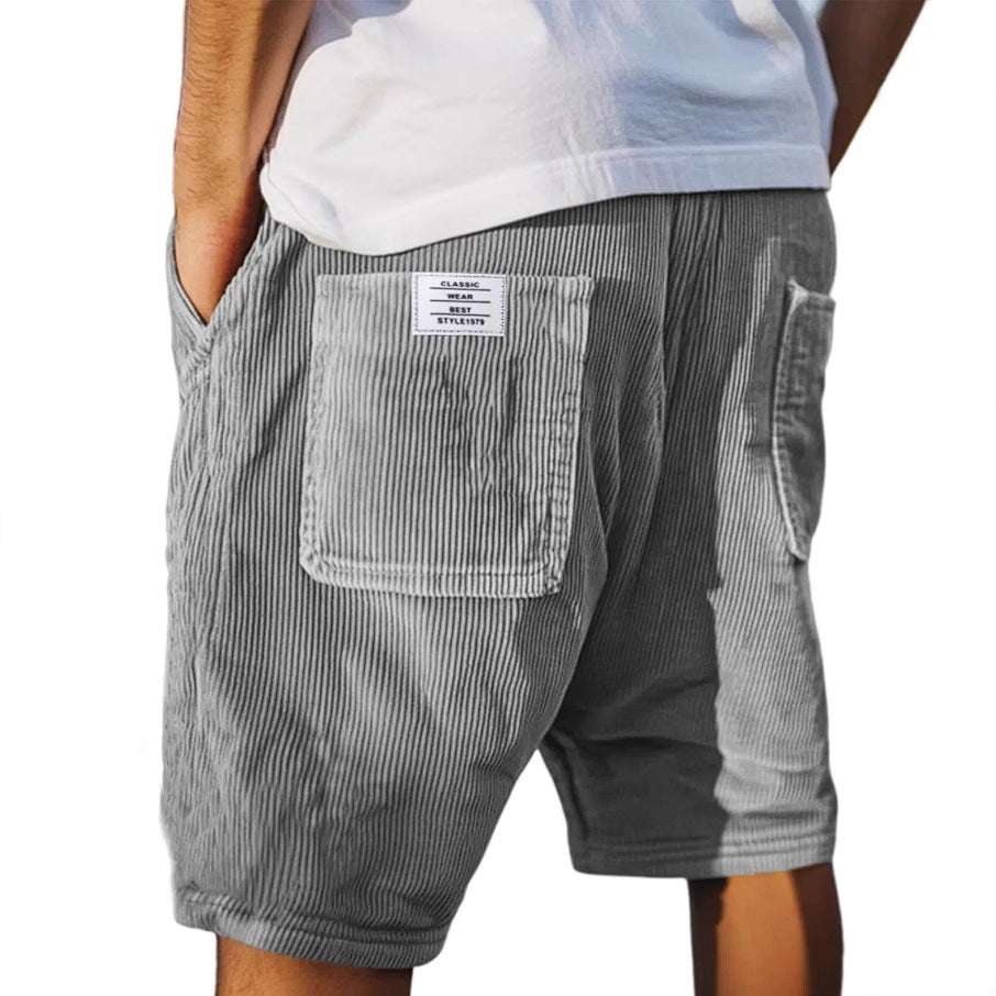VICTOR | PANTALONES CORTOS DE PANA — Color: Gris