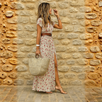 Noelia | Vestido largo bohemio fluido con cinturón