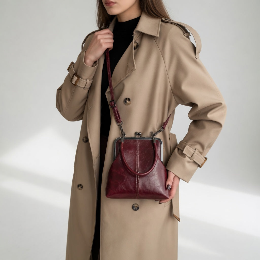 Roxen | Bolso Retro con Cierre Clip Elegancia
