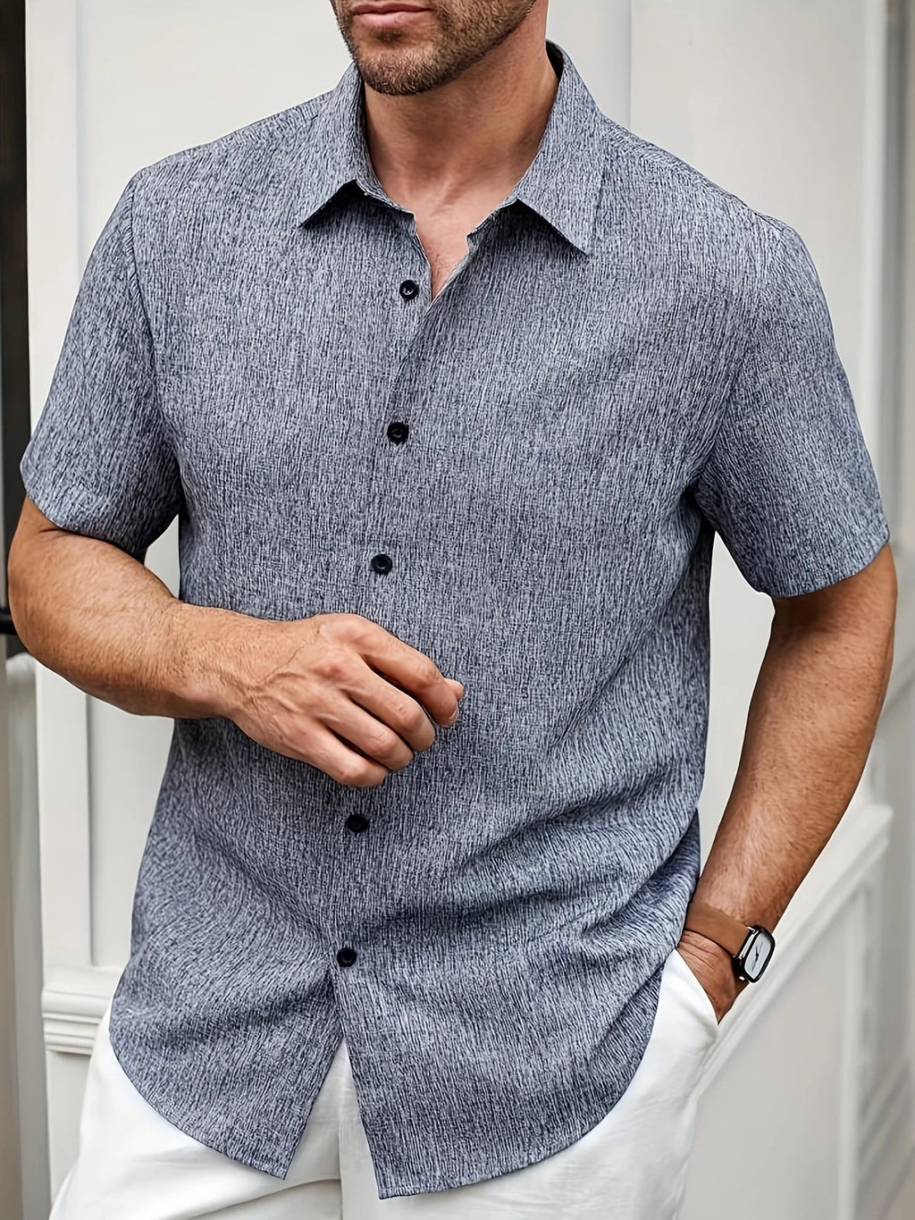 Cazel | Chemise légère à manches courtes en mélange de lin