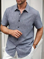 Cazel | Chemise légère à manches courtes en mélange de lin