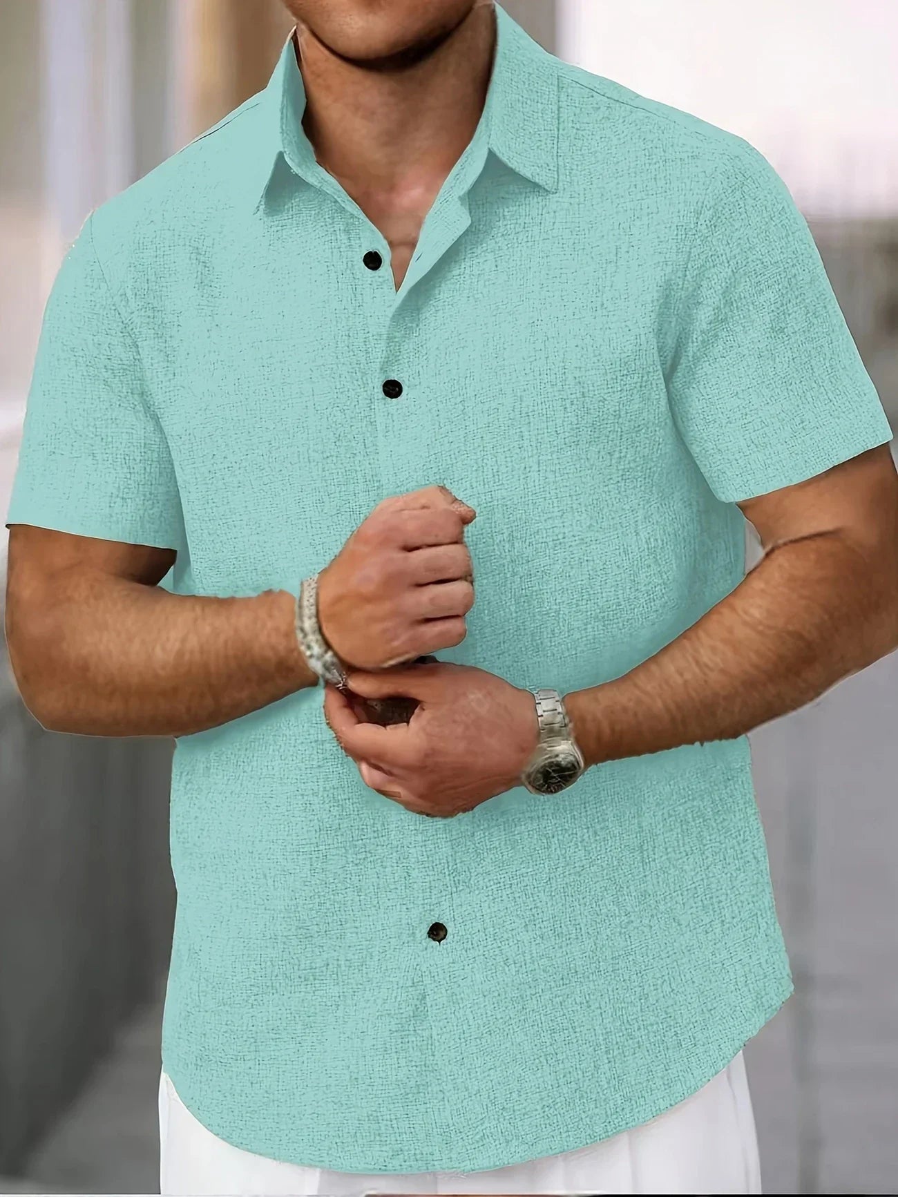 Cazel | Chemise légère à manches courtes en mélange de lin