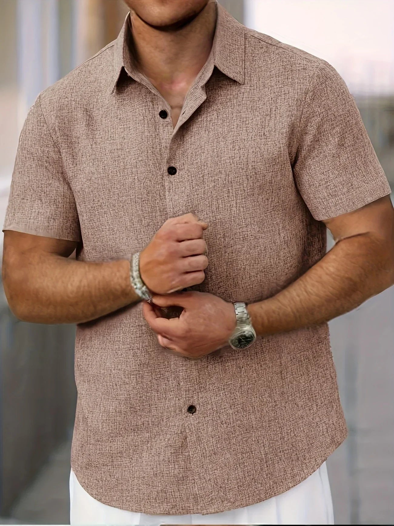 Cazel | Chemise légère à manches courtes en mélange de lin