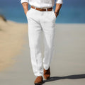 PANTALON HOMME LUXE EN LIN PREMIUM (AVEC PASSANTS POUR CEINTURE)