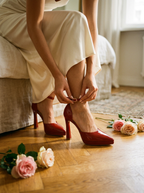 MARTINA | TACONES DE PIEL ROJO
