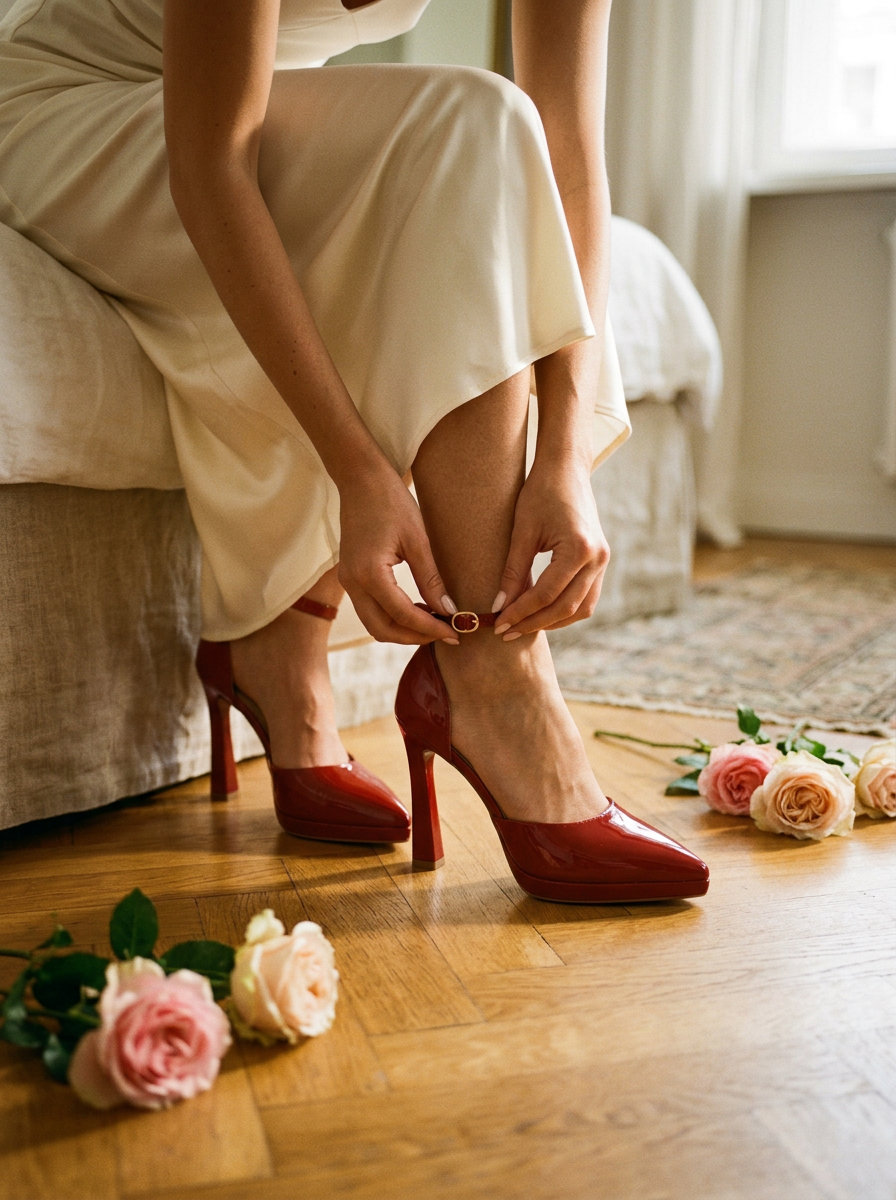 MARTINA | TACONES DE PIEL ROJO