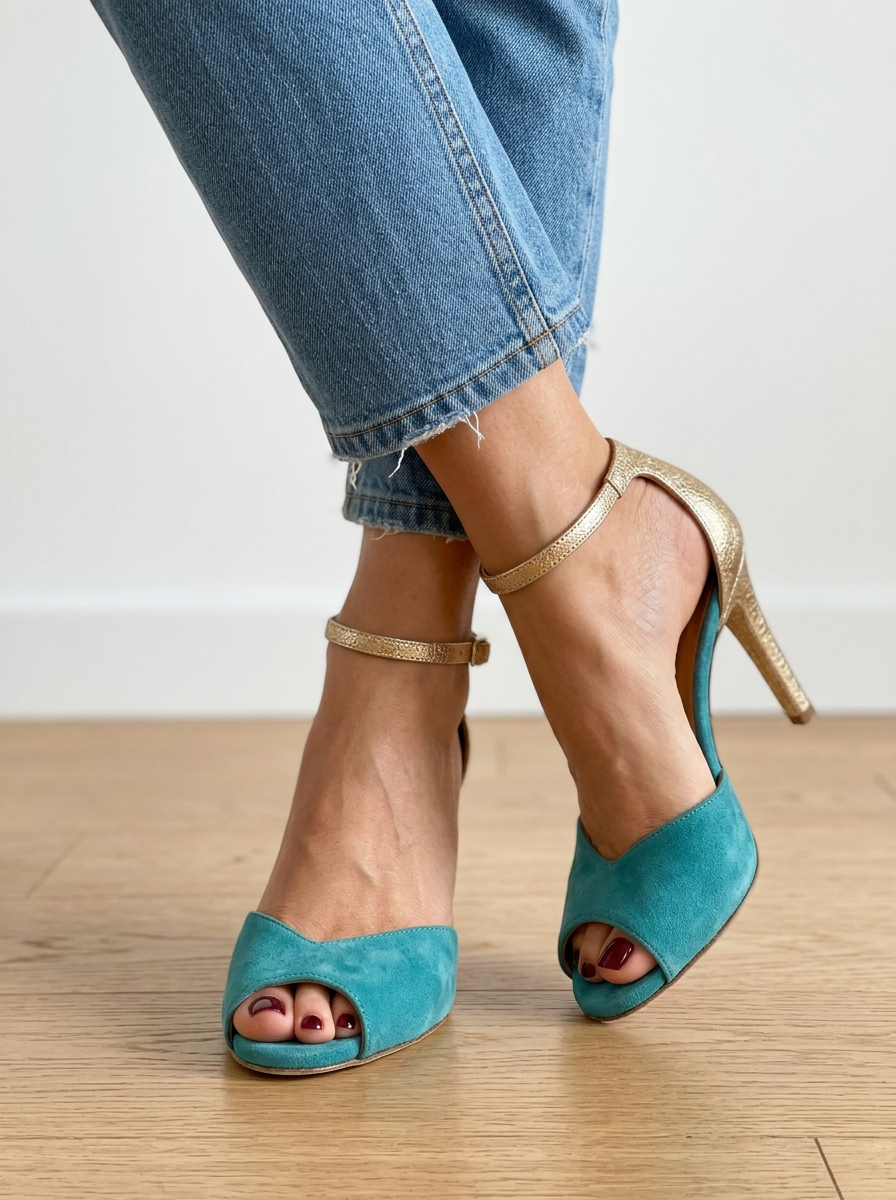 TAMARA | TACONES ELEGANTES VERDE AGUA