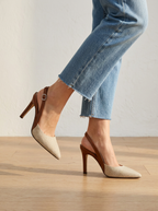 AURELIA | TACONES SLINGBACK BICOLOR MARRÓN OSCURO
