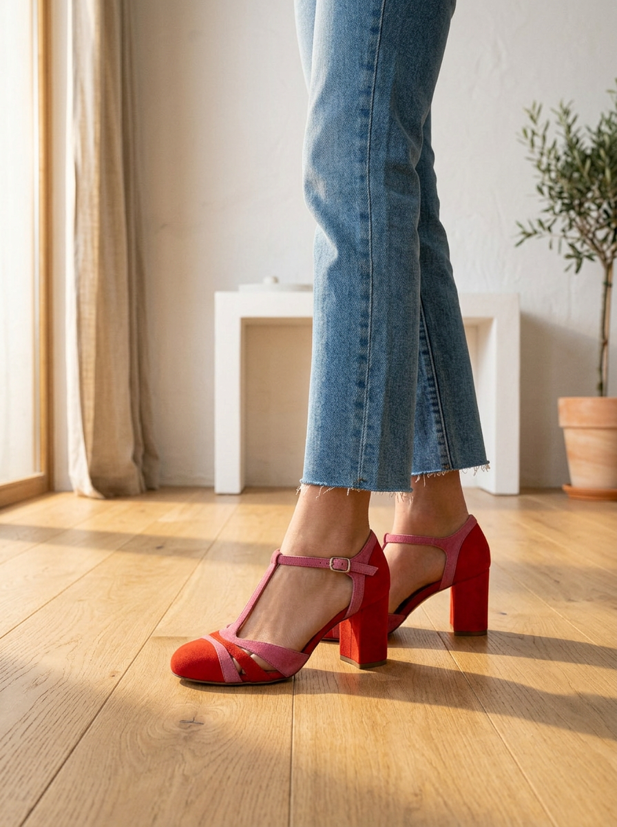 ALBA | TACONES MODERNOS ROJO BAYA