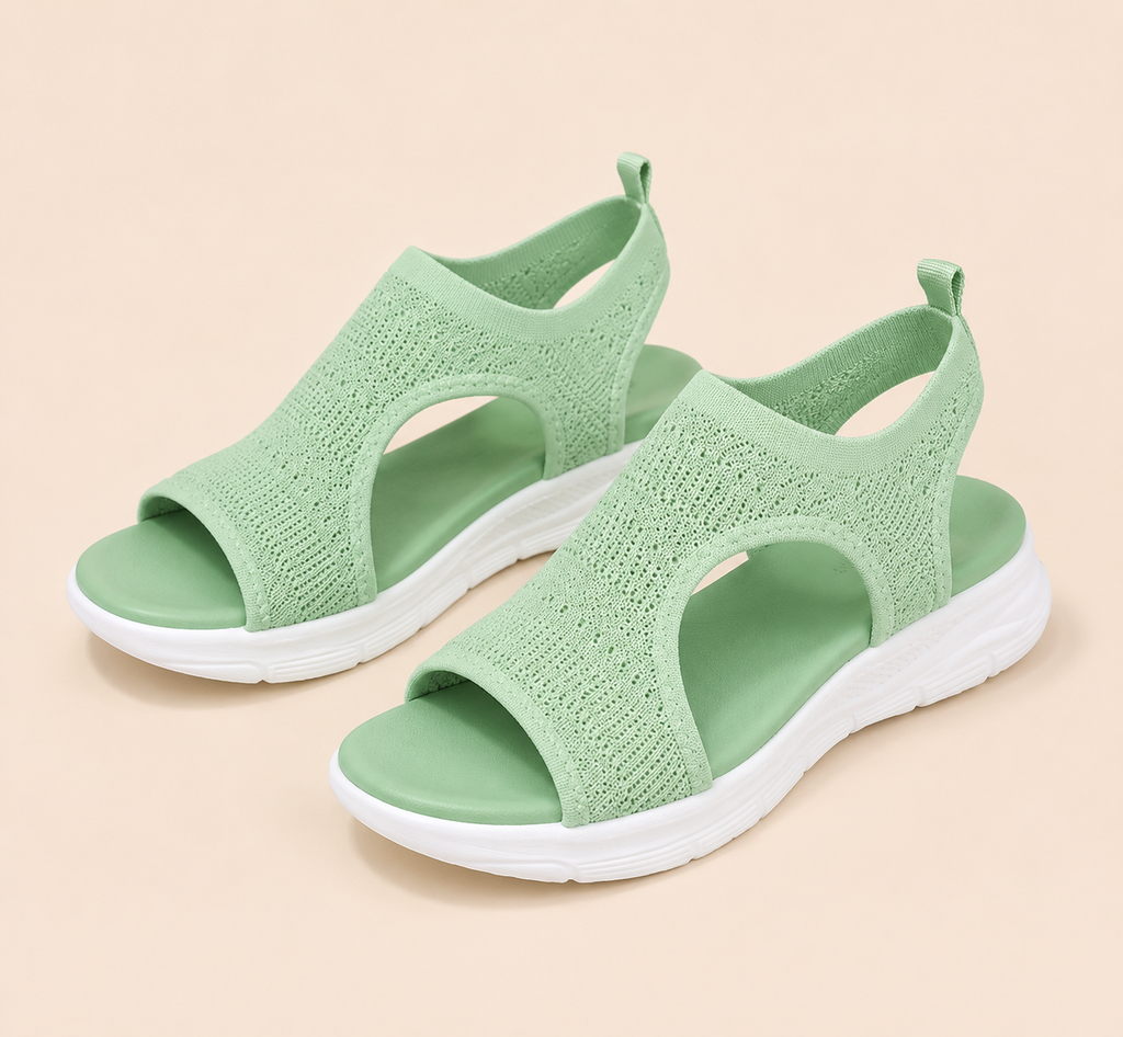 VERA | SANDALIAS PLANAS TRANSPIRABLES CON PUNTERA ABIERTA PARA MUJER - VERANO