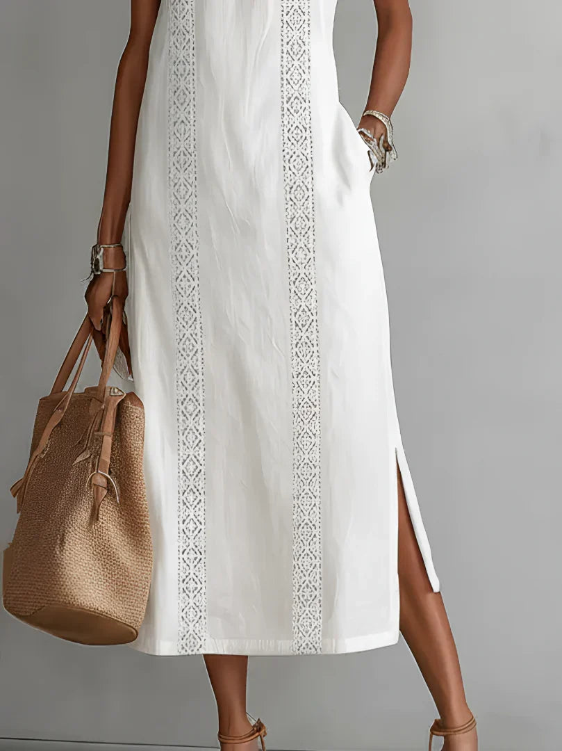 GRETA | VESTIDO LINO BLANCO