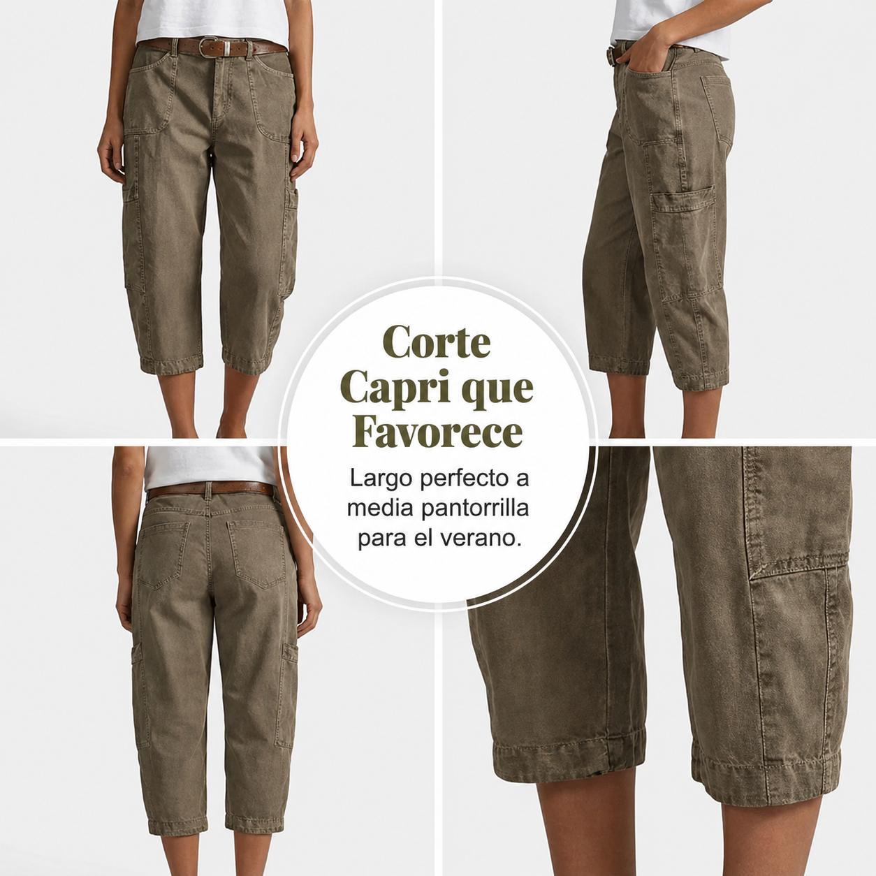 −50% por tiempo limitado⏰👖PANTALÓN CARGO CAPRI PARA MUJER | CÓMODO Y VERSÁTIL CON MÚLTIPLES BOLSILLOS