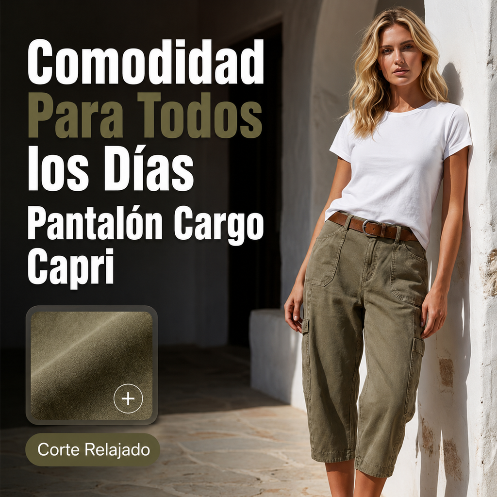 −50% por tiempo limitado⏰👖PANTALÓN CARGO CAPRI PARA MUJER | CÓMODO Y VERSÁTIL CON MÚLTIPLES BOLSILLOS