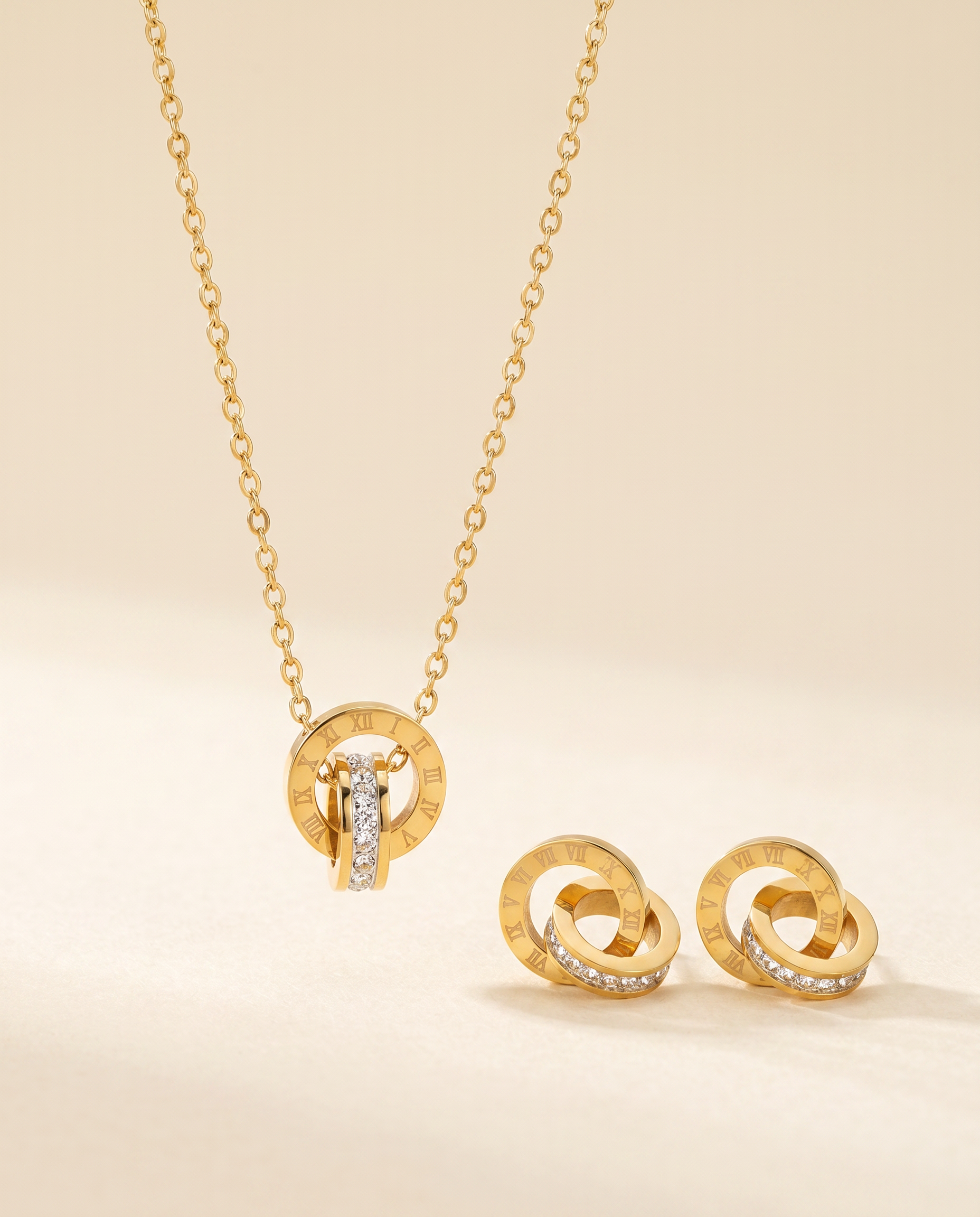 Roman | Collar y aros estilo romano
