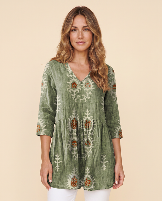 MAEVE | CAMISA DE CUELLO EN V LARGA VINTAGE — imagen adicional sin color verificado