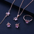 Amanda  | Conjunto de Joyas 4 Piezas con Hebilla y Corazón de Circonia